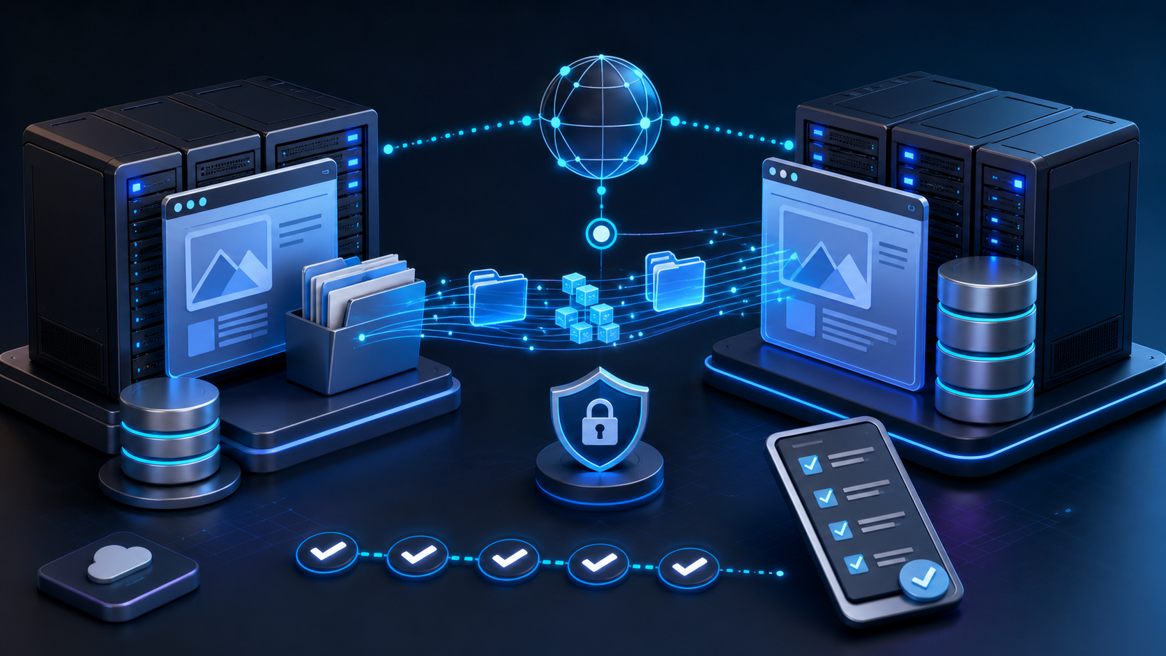 Website hosting migration planning with website files database DNS and launch checklist